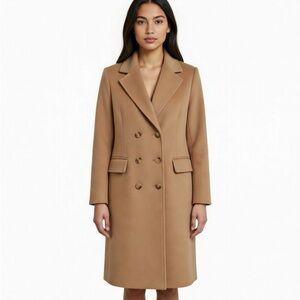 Vintage Evan Picone Long Trench Coat Wool Forstmann Tan 38” Chest Flaws Photos